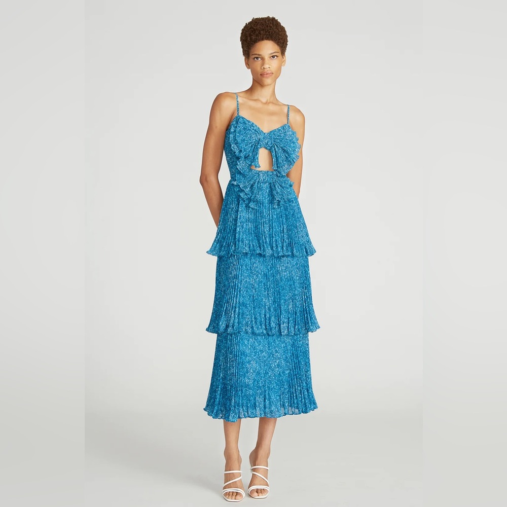 AMUR Belinda Bow Dress
8 / Ombre Teal Tropic Floral